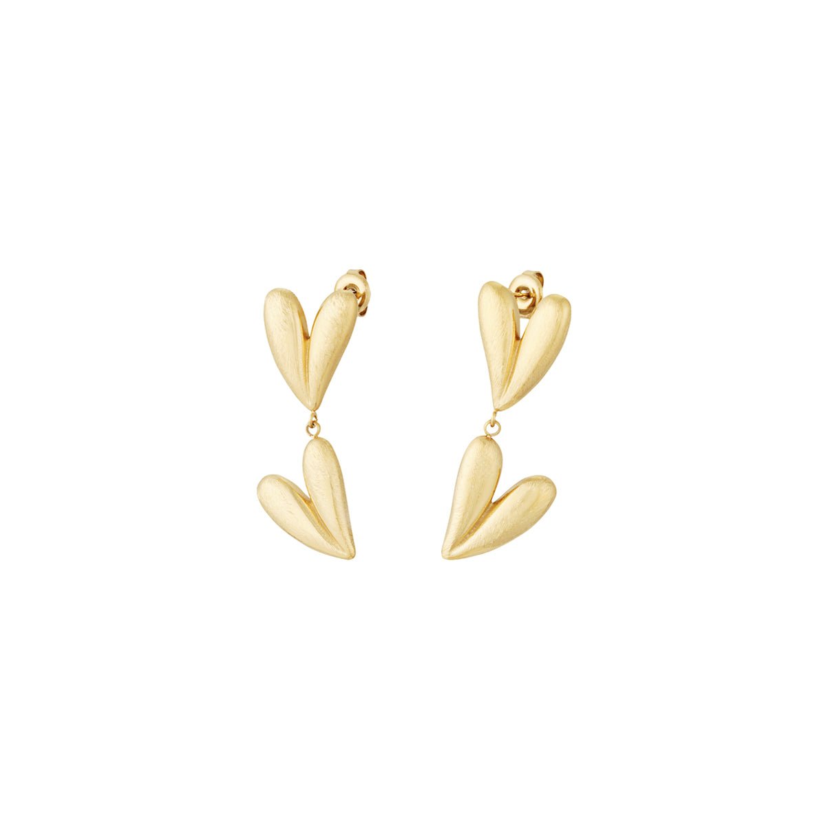 Dancing Hearts Oorbellen Goudkleurig