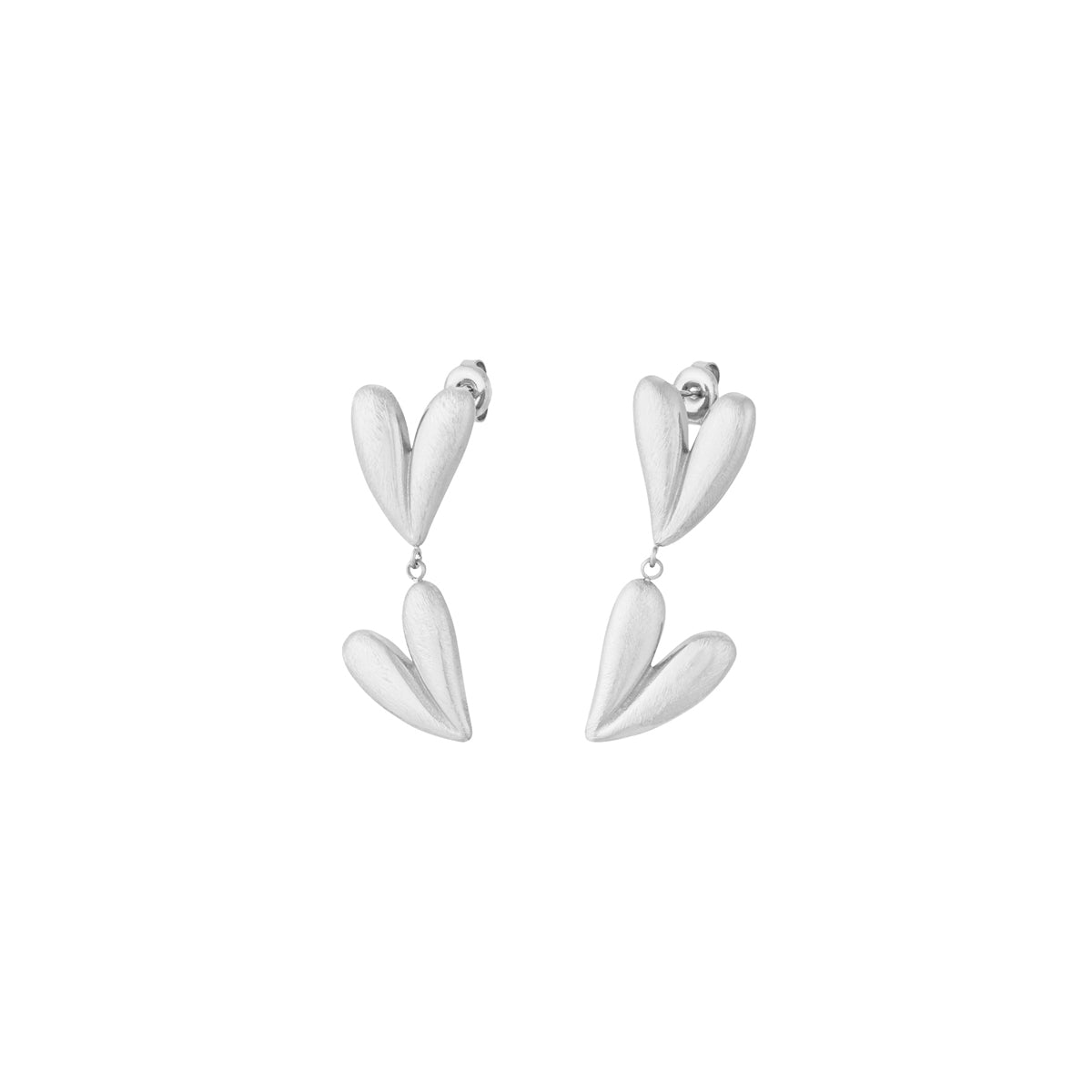 Dancing Hearts Oorbellen Zilverkleurig
