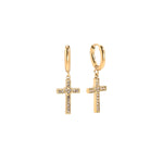Diamond Cross Oorbellen Goudkleurig