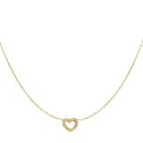 Diamond Heart Ketting Goudkleurig