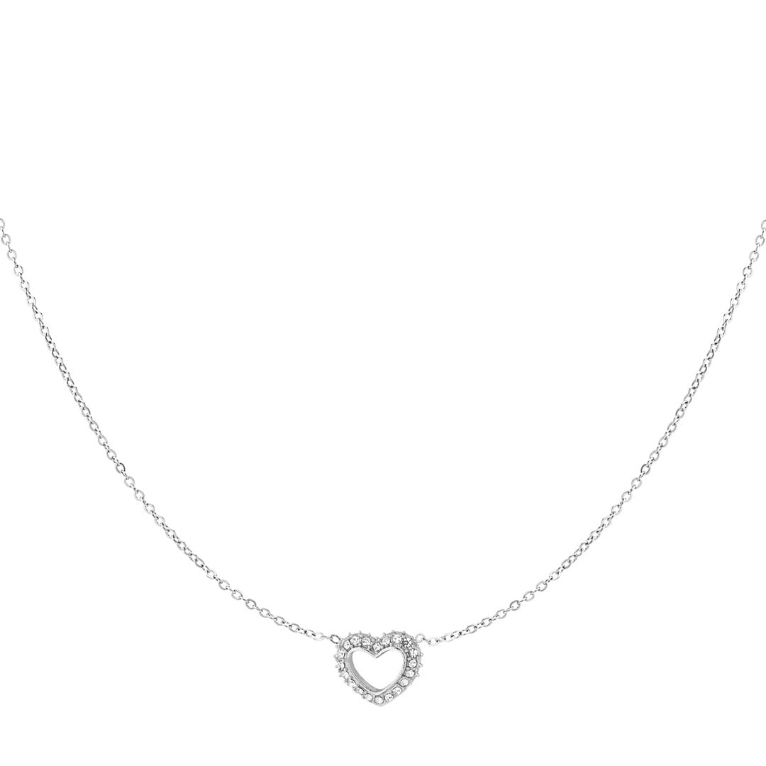 Diamond Heart Ketting Zilverkleurig