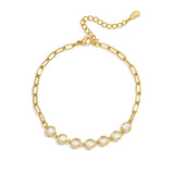Diamond Look Link Armband Goudkleurig
