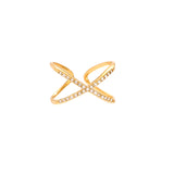 Diamond X Ring Goudkleurig
