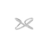 Diamond X Ring Zilverkleurig