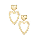Double Hearts Oorbellen Goudkleurig