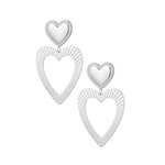 Double Hearts Oorbellen Zilverkleurig