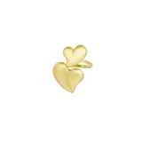 Double Love Hearts Ring Goudkleurig
