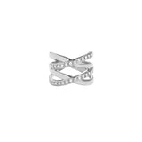 Double X Diamond Ring Zilverkleurig