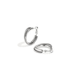 Double Chunky Hoop Oorbellen Zilverkleurig