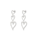 Drop Earrings Heart Oorbellen Zilverkleurig