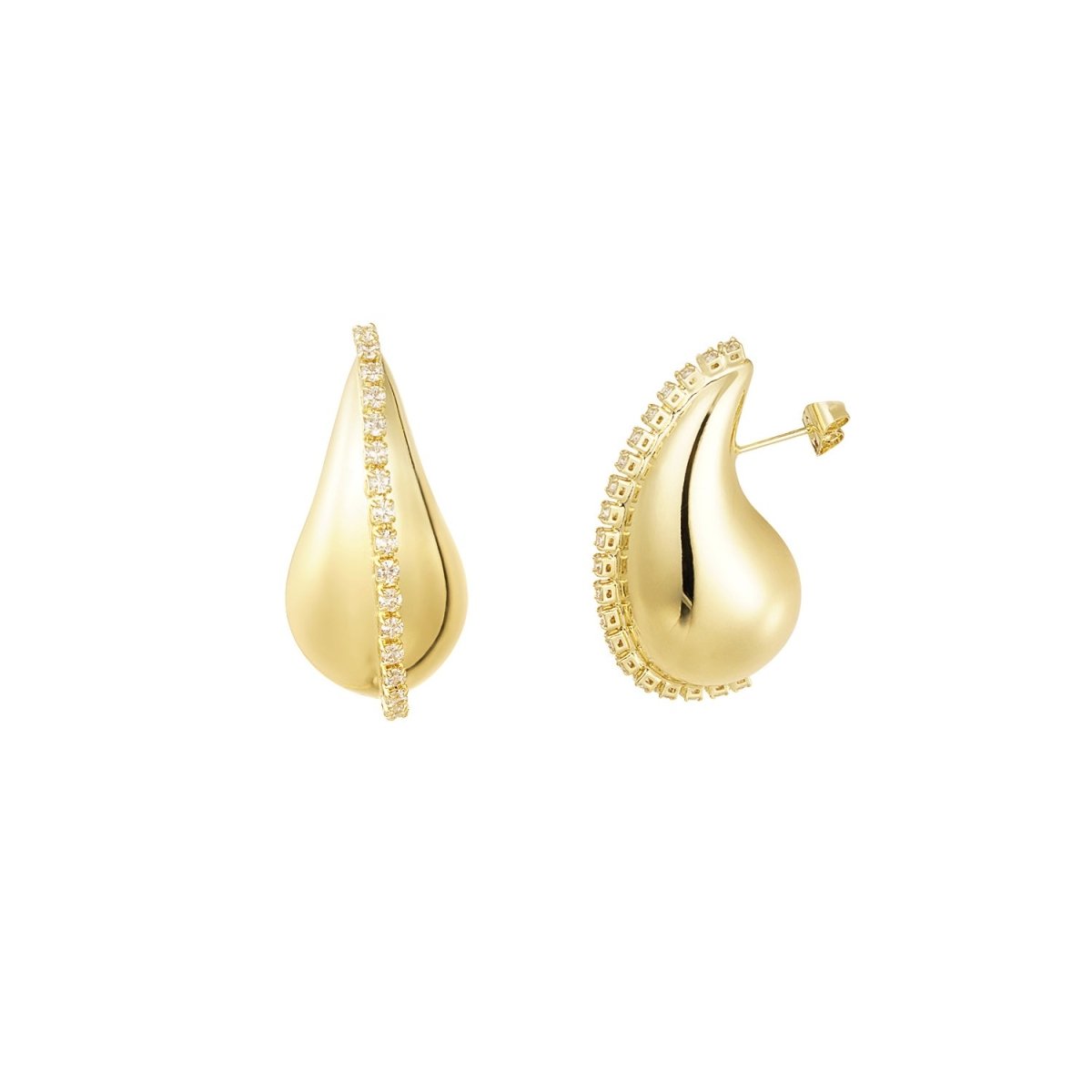 Drop with Stones Oorbellen Goudkleurig