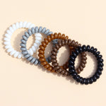 Rubber Twist Haarelastiekjes 6 - Pack Shiny Brown