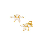 Shiny Half Flower Oorbellen Goudkleurig - 925 silver
