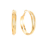 Fine X Hoop Oorbellen Goudkleurig