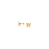 Glitter Butterfly Stud Kids Oorbellen Goudkleurig