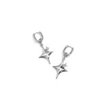 Glittering Star Pendant Oorbellen Zilverkleurig