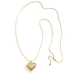 Golden Heart Glow Ketting Long Goudkleurig voorkant - Mae Lilly