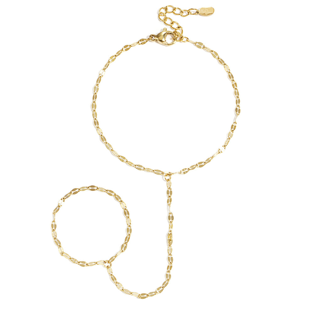 Golden Glow Handchain Goudkleurig voorkant - Mae Lilly