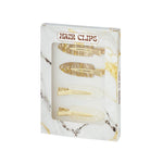 Haarclip Box Marble Beige