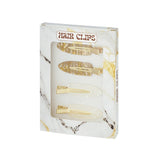 Haarclip Box Marble Beige