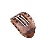 Haarclip Flat Oval Tortoise Dark Brown