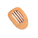 Haarclip Flat Oval Glossy Caramel White Polkadots
