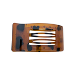 Haarclip Flat Square Tortoise Brown voorkant - Mae Lilly