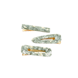 Haarclip Set Mint Marble