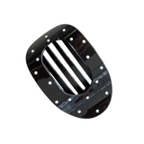 Haarclip Flat Oval Glossy Black White Polkadots