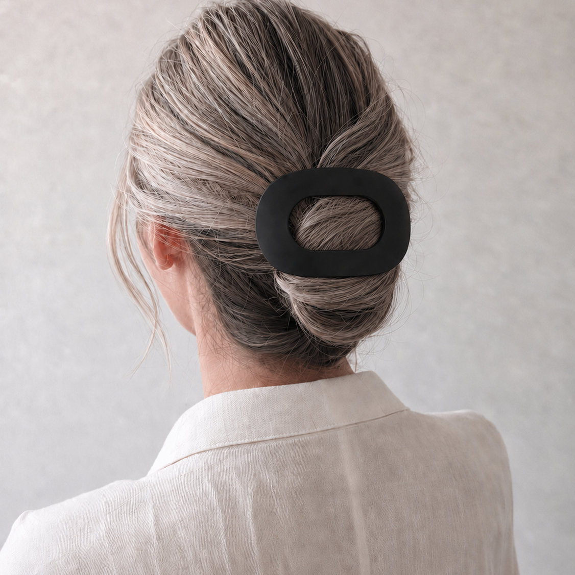 Haarclip Flat Oval Matte Black