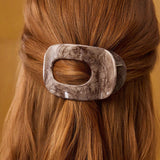 Haarclip Flat Oval Soft Stone