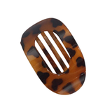 Haarclip Flat Oval Tortoise Dark Brown