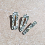 Haarclip Set Mint Marble