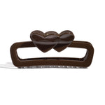 Haarklem Bella Hearts Mocha voorkant - Mae Lilly