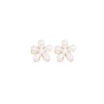 Haarklem Duo Pearl Flower White Goudkleurig