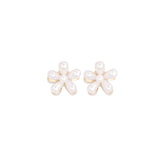 Haarklem Duo Pearl Flower White Goudkleurig
