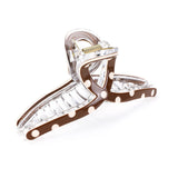 Haarklem Elegant Swirl Brown & White Dots