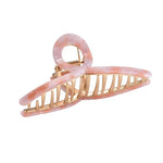 Haarklem Elegant Swirl Goudkleurig & Pastel Roze Marmer