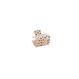 Haarklem Small Vierkant Beige Polkadots voorkant - Mae Lilly