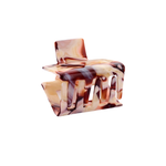Haarklem Vierkant Caramel Marble voorkant - Mae Lilly