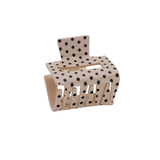 Haarklem Vierkant Polka Dot Beige voorkant - Mae Lilly
