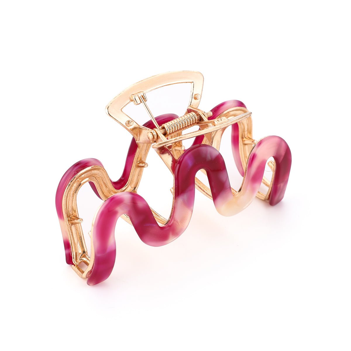Haarklem Wave Goudkleurig Fuchsia Ombre