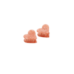 Haarklem Duo Heart Marble Salmon Orange