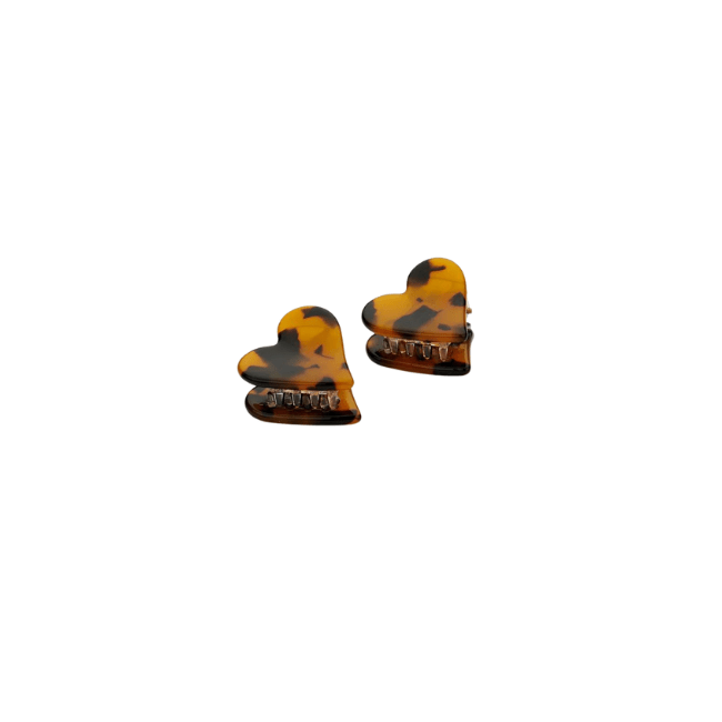 Haarklem Duo Heart Tortoise Brown/Black