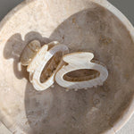 Haarklem Oval Round Amber Flow zijkant - Mae Lilly