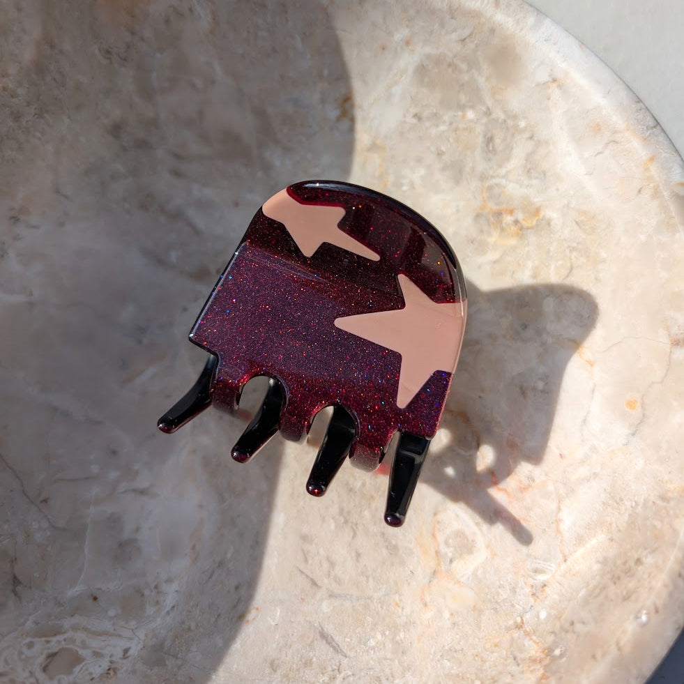 Haarklem Star Glitter Bordeaux