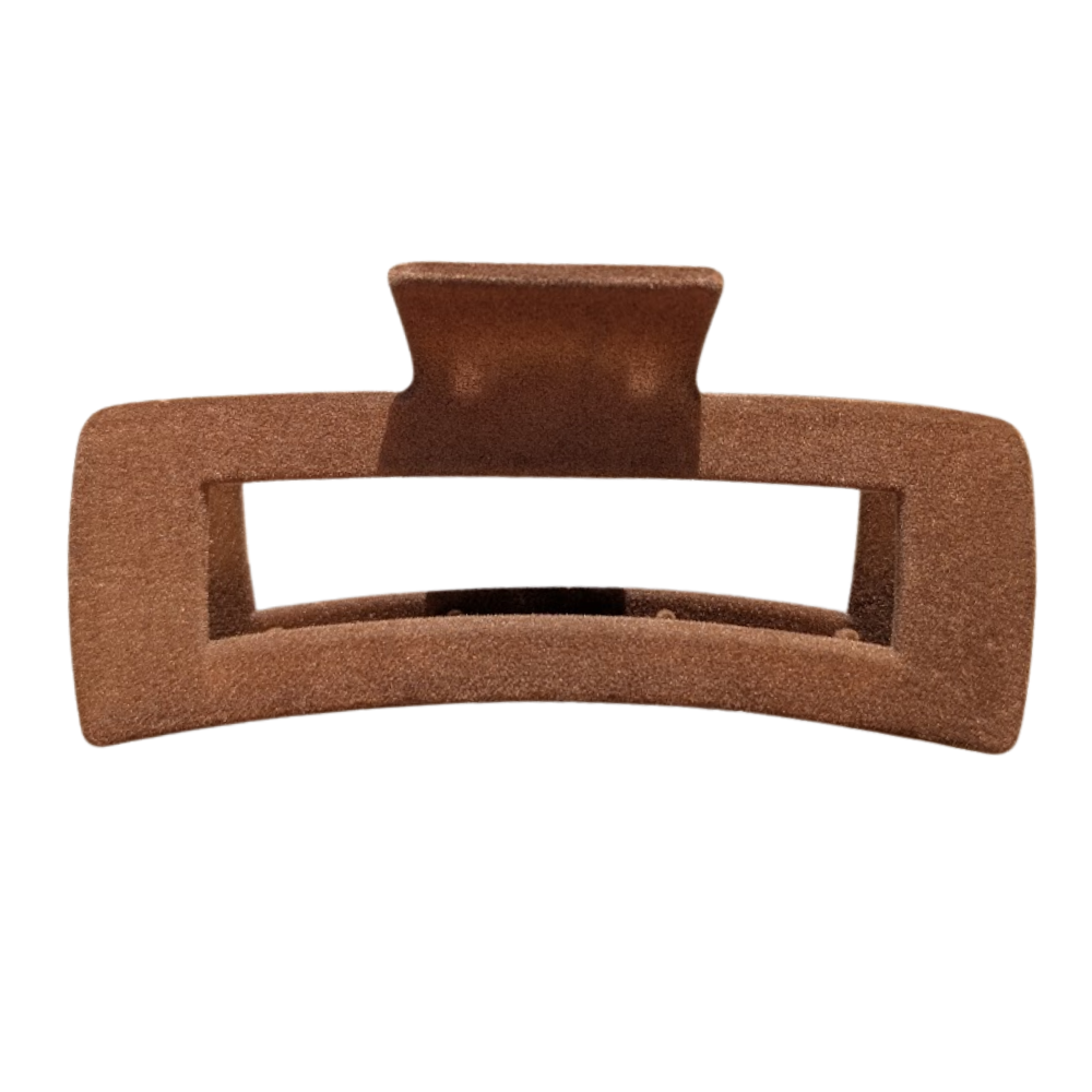 Haarklem Velvet Camel Brown voorkant - Mae Lilly