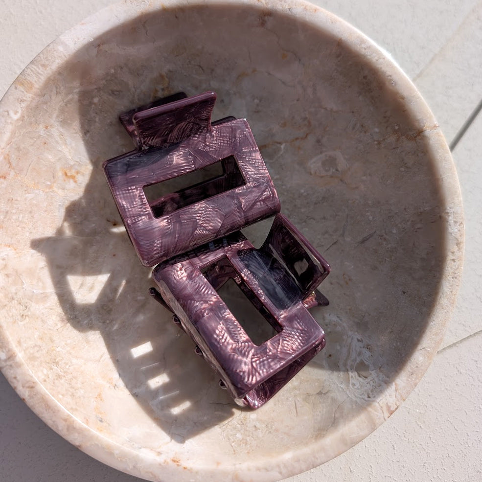 Haarklem Vierkant Plum Stripe