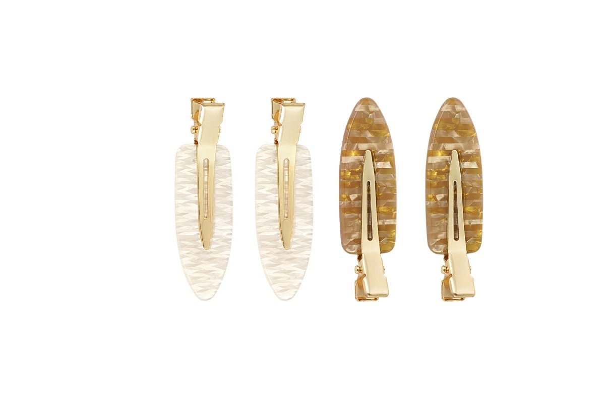 Haarclip Box Marble Beige