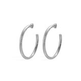 Halo Curve Matte Hoops Oorbellen Zilverkleurig